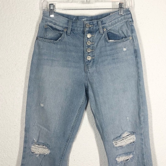 Free People We The Free Blossom Rigid Jeans Exposed Button Fly 26 - Picture 3 of 10